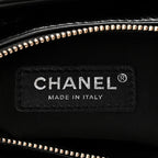 Metallic Crumpled Goatskin Quilted Small Gabrielle Hobo Black Rose Gold