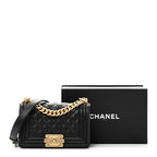 Caviar Quilted Small Boy Flap Black