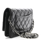 Caviar Quilted Wallet on Chain WOC Black