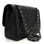 Caviar Quilted Jumbo Double Flap Black