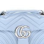 Lambskin Matelasse Small GG Marmont Shoulder Bag Porcelain Light Blue
