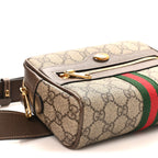 GG Supreme Monogram Web Small Ophidia Belt Bag 85 34 Dark Brown