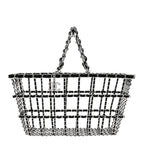 Brass Calfskin Large Grocery By Chanel Shopping Basket Silver