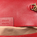 Calfskin Matelasse Super Mini GG Marmont Shoulder Bag Hibiscus Red