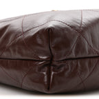 Shiny Calfskin Quilted Small Chanel 22 Dark Brown