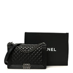 Calfskin Quilted Medium Boy Flap Black
