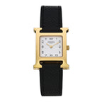 Stainless Steel Epsom 21mm Heure H Hour Quartz Watch Noir