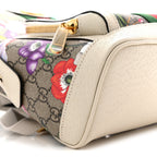 GG Supreme Monogram Flora Web Small Ophidia Day Backpack White