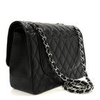 Caviar Quilted Jumbo Double Flap Black
