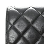 Lambskin Quilted Wallet On Chain WOC Black