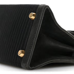 Silk Veau Doblis Pleated Mini Kelly Sellier 20 Black