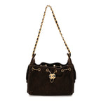 Suede Quilted Mini Chanel 25 Handbag Dark Brown