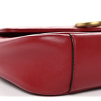 Calfskin Matelasse Mini GG Marmont Shoulder Bag Hibiscus Red