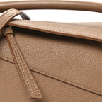 Soft Grained Calfskin Mini Puzzle Edge Toffee