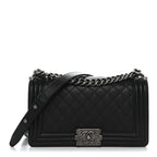 Caviar Quilted Medium Boy Flap Black