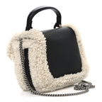 Sakai Be Green Calfskin Shearling Mini Dionysus Top Handle Bag Black