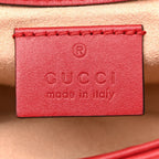 Calfskin Matelasse Super Mini GG Marmont Shoulder Bag Hibiscus Red