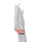 Monogram Textured Dollar Calfskin Mini Ophidia Shoulder Bag Cloche Rose Pink