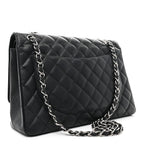Caviar Quilted Maxi Double Flap Black