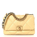 Lambskin Quilted Medium Chanel 19 Flap Yellow