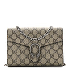 GG Supreme Monogram Mini Dionysus Chain Wallet Beige Taupe
