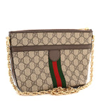 GG Supreme Monogram Web Ophidia Chain Shoulder Bag Brown