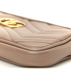 Calfskin Matelasse Mini GG Marmont Chain Crossbody Bag Porcelain Rose