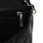 Lambskin Quilted Mini Rectangular Flap Black