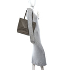 Shiny Calfskin Medium Puzzle Fold Tote Sand