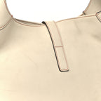 Calfskin Piston Lock Jackie O Hobo White
