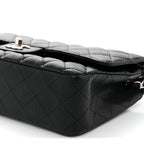 Caviar Quilted Medium Double Flap Black