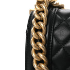Lambskin Quilted Medium Boy Flap Black
