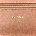 Caviar Quilted Wallet on Chain WOC Dark Beige