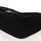 Suede Calfskin Small Souplissimo Maxi Flap Black