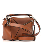 Grained Calfskin Small Puzzle Bag Tan