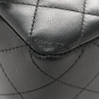Lambskin Quilted Mini Rectangular Flap Black White