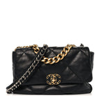 Lambskin Quilted Large Chanel 19 Flap Black