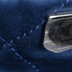 Washed Denim Quilted Studded Mini Chanel 22 Blue