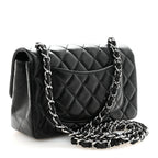 Lambskin Quilted Mini Rectangular Flap Black