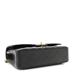 Caviar Quilted Medium Double Flap Black