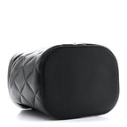 Lambskin Quilted Trendy Vanity Case Black
