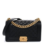 Caviar Quilted Medium Boy Flap Black
