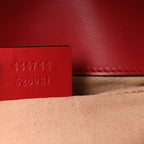 Calfskin Matelasse Mini GG Marmont Shoulder Bag Hibiscus Red
