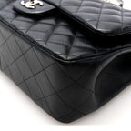 Lambskin Quilted Jumbo Double Flap Black