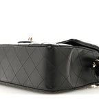 Lambskin Quilted Mini Rectangular Flap Black