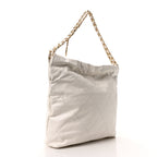 Shiny Calfskin Quilted Small Chanel 22 White Black