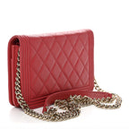 Caviar Quilted Boy Wallet On Chain WOC Red