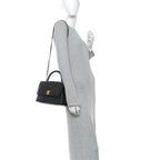 Caviar Quilted Small Coco Chain Handle Flap Black