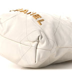 Shiny Calfskin Quilted Mini Chanel 22 White