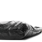 Shiny Calfskin Quilted Small Chanel 22 Black